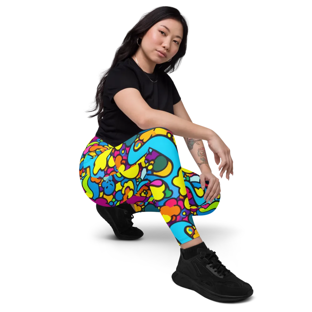 Pop Playland on Leggings with Pockets — Right Front