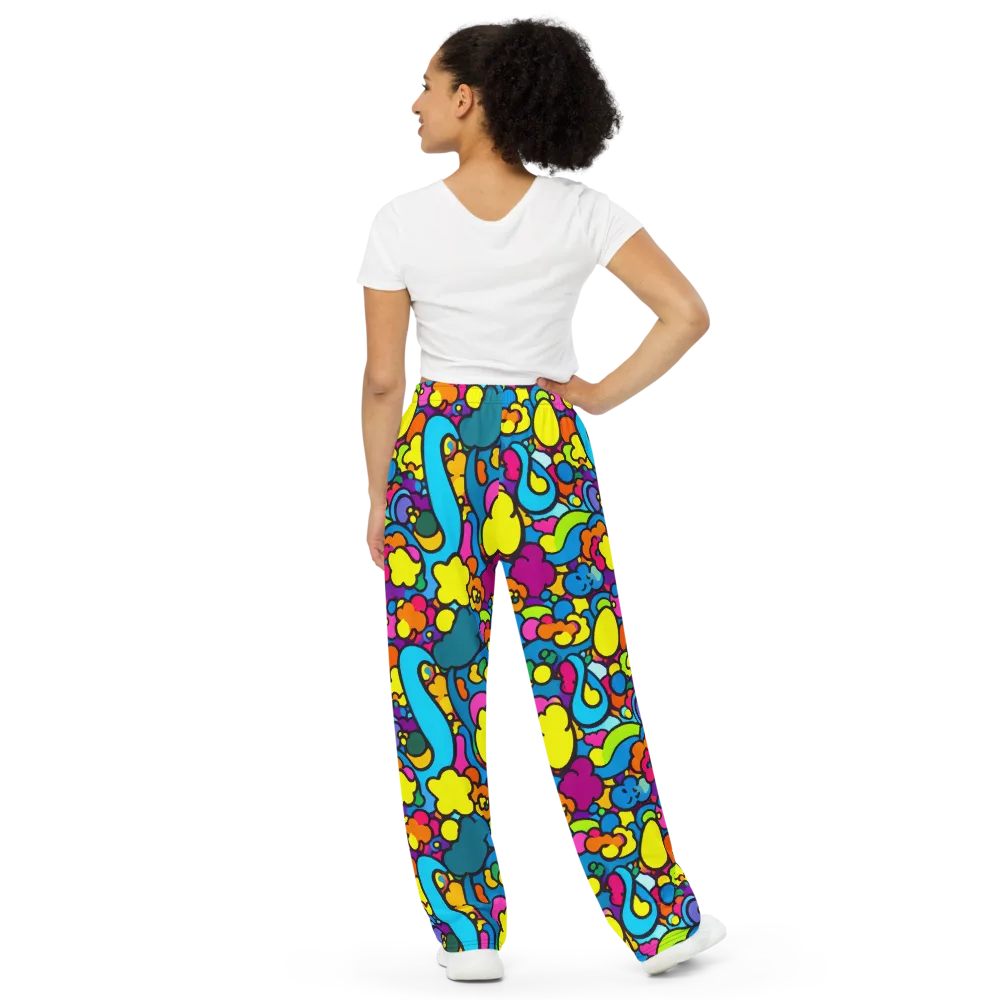 Pop Playland on Wide-Leg Pants — Back