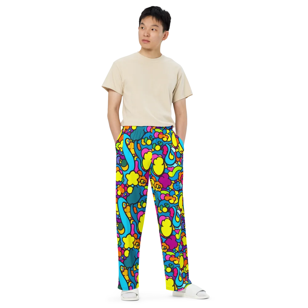 Pop Playland on Wide-Leg Pants — Front