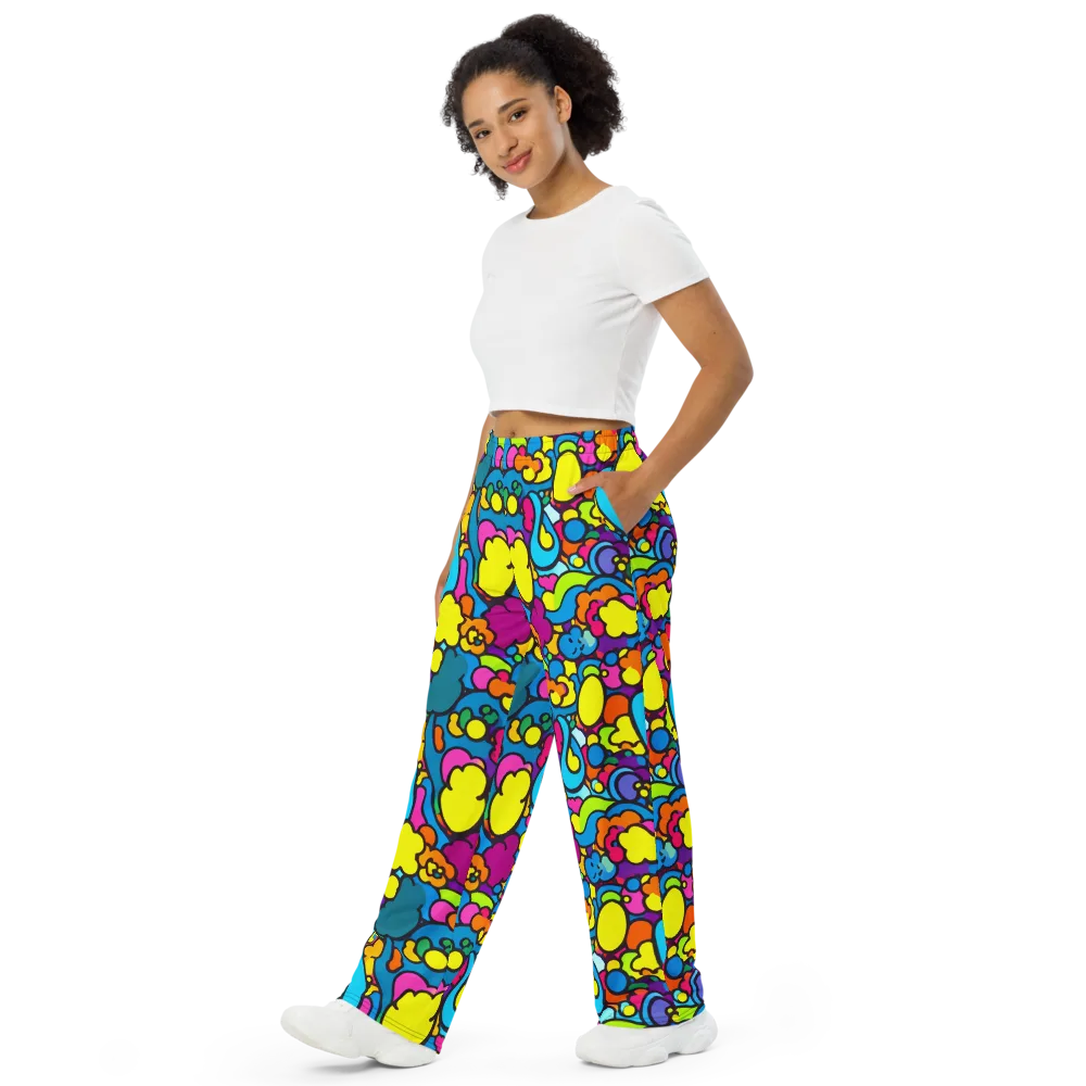 Pop Playland on Wide-Leg Pants — Left Front