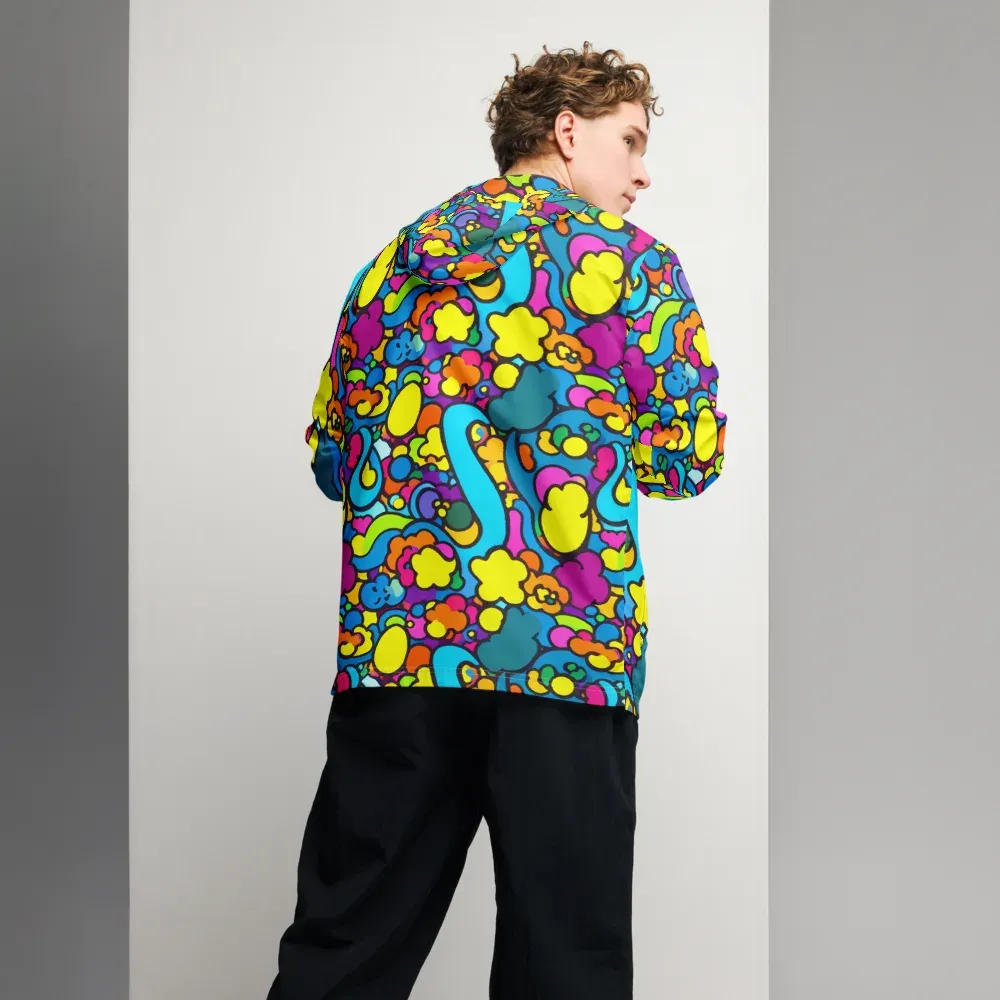 Pop Playland on Men's Windbreaker — Back