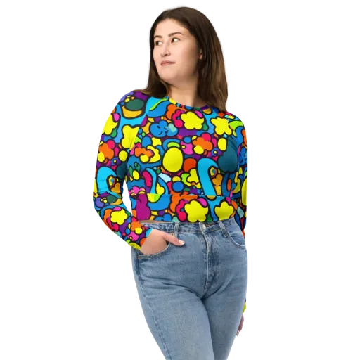 Pop Playland on a Long Sleeve Crop Top