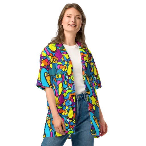 Pop Playland on a Button Shirt