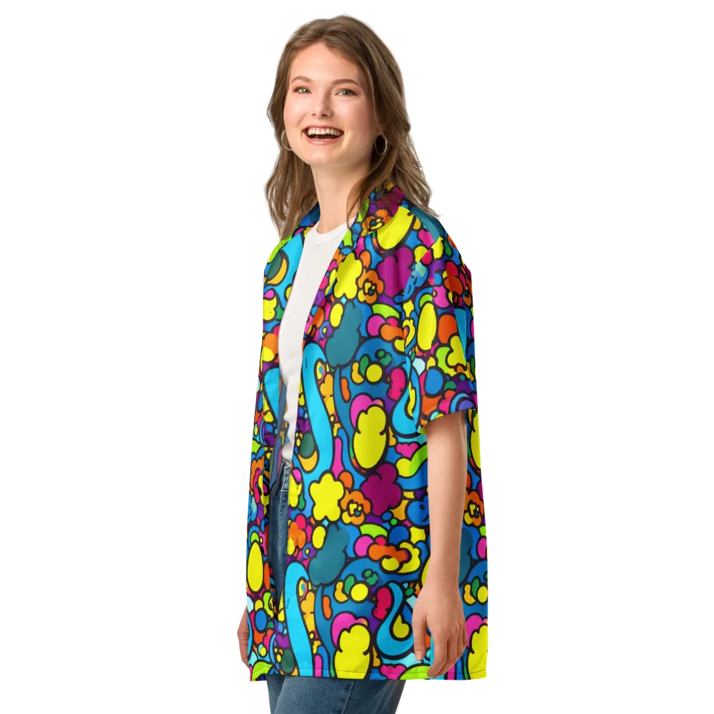 Pop Playland on Button Shirt — Left Front