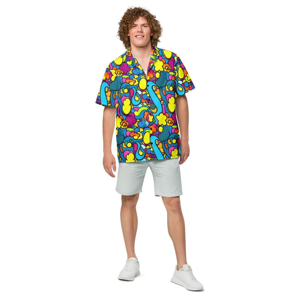 Pop Playland on Button Shirt — Front
