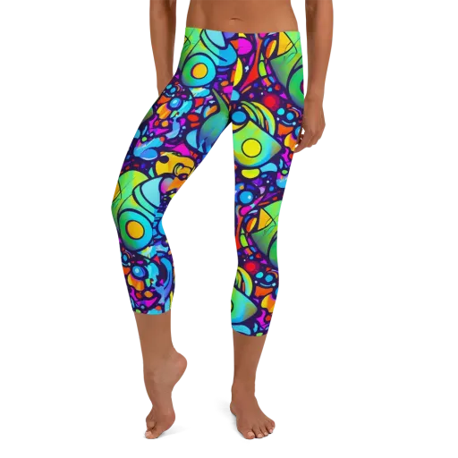 Neon Graffscape on a Capri Leggings