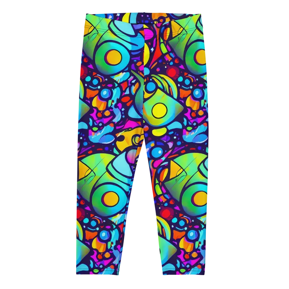 Neon Graffscape on Capri Leggings — Front