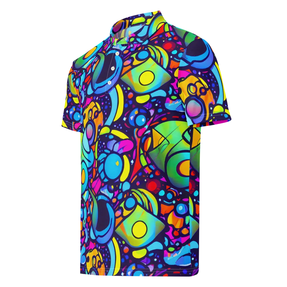 Neon Graffscape on Men's Slim Fit Polo Shirt — Left Front