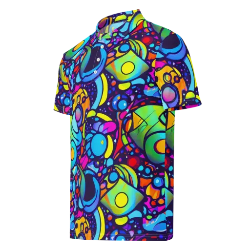 Neon Graffscape on a Men's Slim Fit Polo Shirt