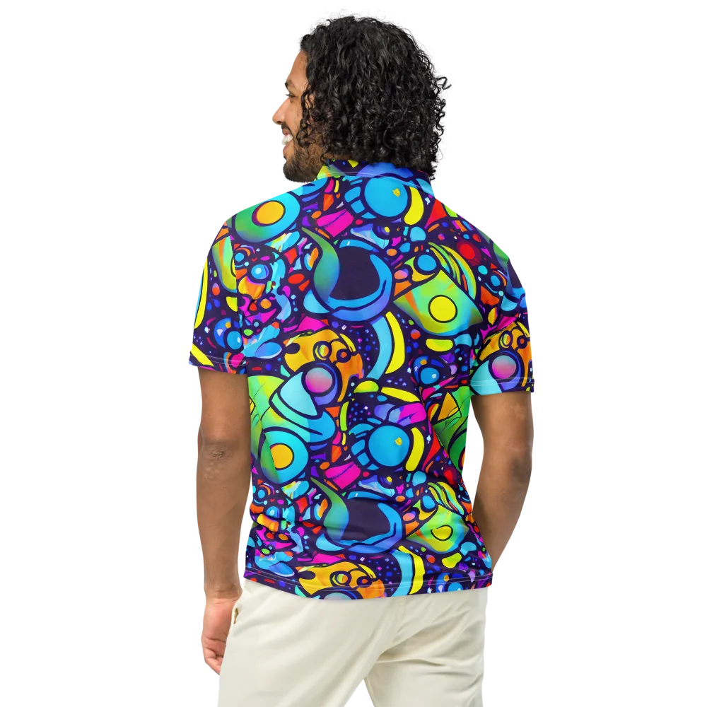 Neon Graffscape on Men's Slim Fit Polo Shirt — Back