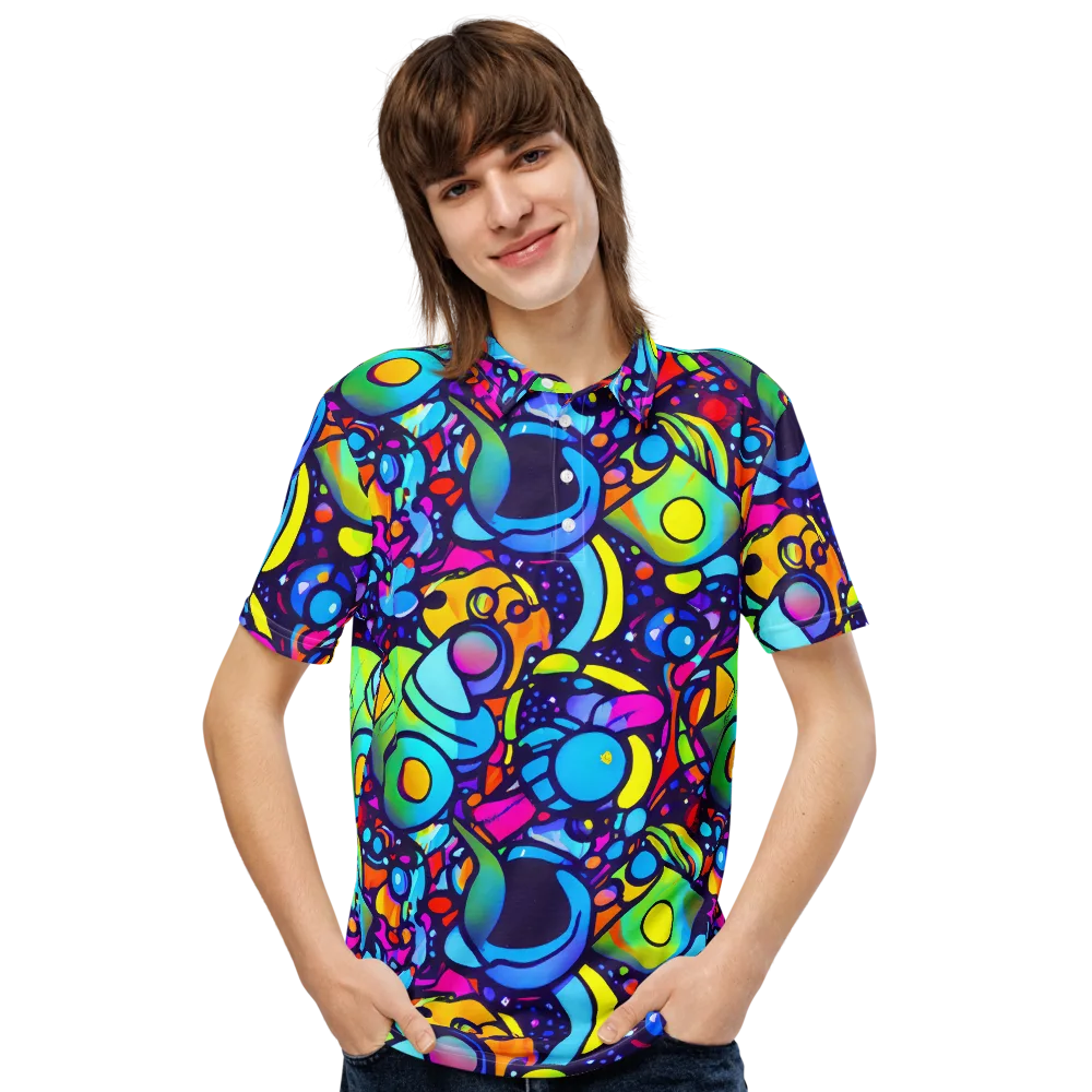 Neon Graffscape on Men's Slim Fit Polo Shirt — Front