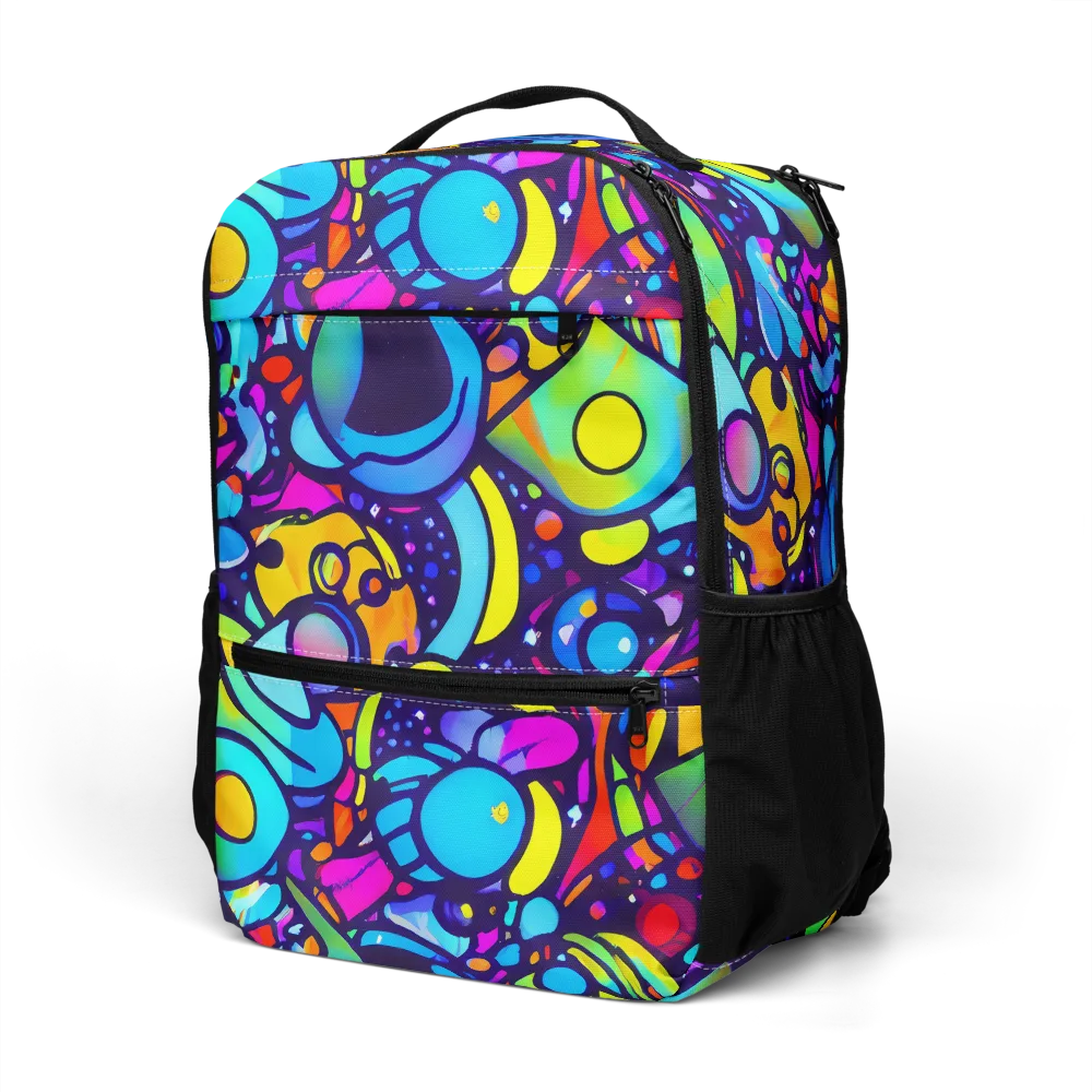 Neon Graffscape on Utility Backpack — Left Front