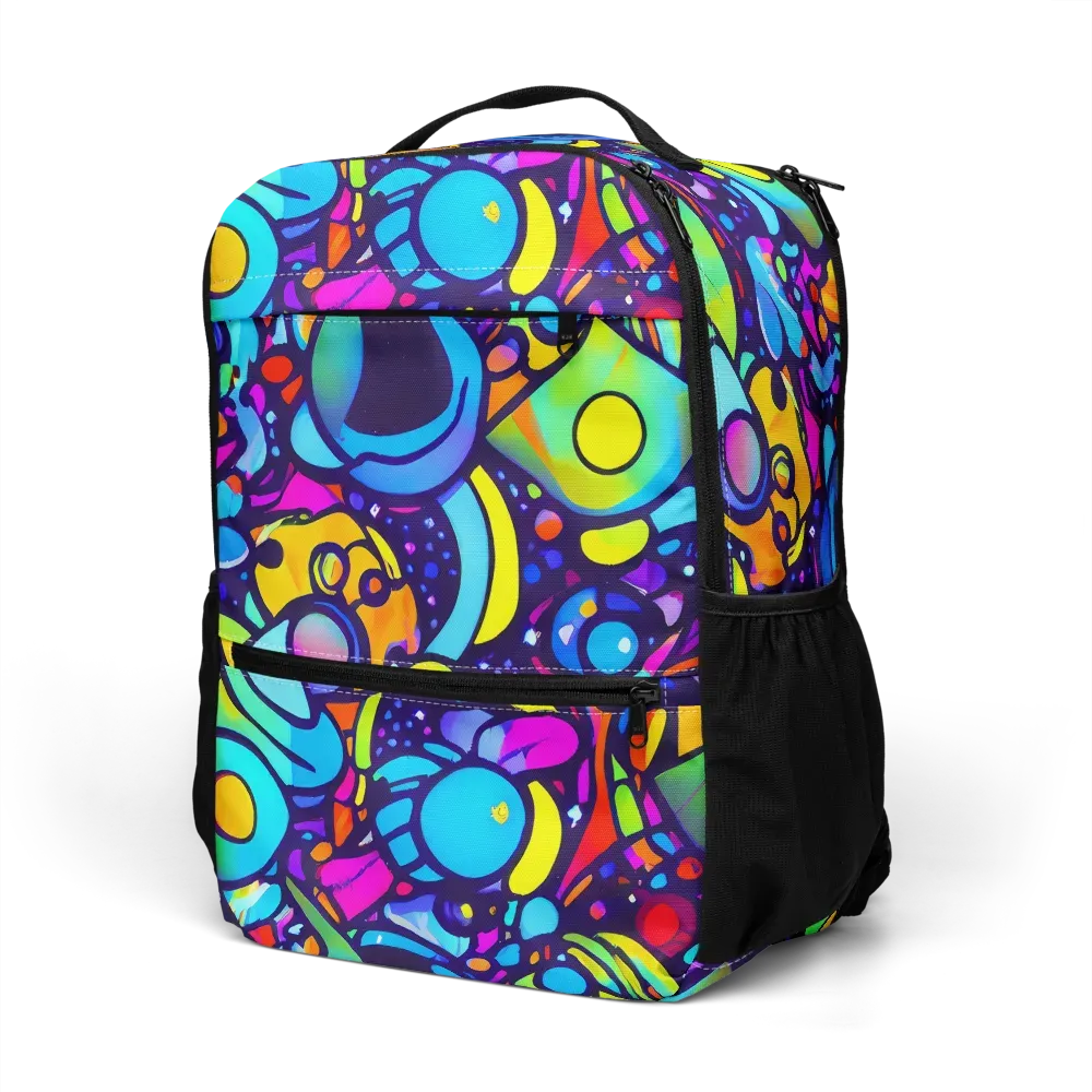 Neon Graffscape on Utility Backpack — Left Front