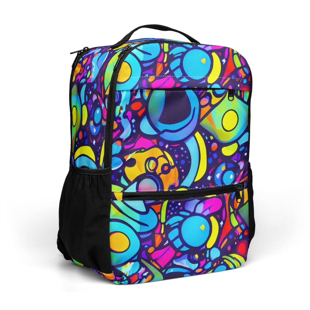 Neon Graffscape on Utility Backpack — Right Front