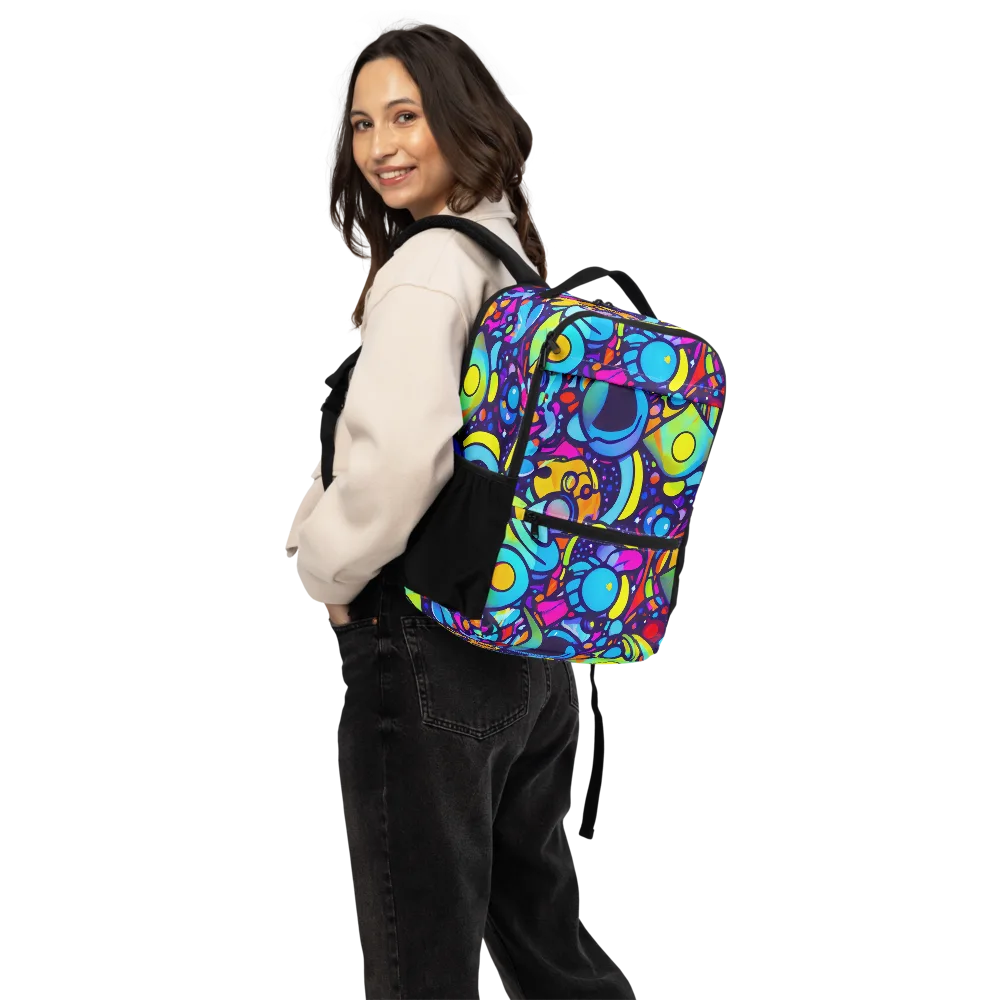 Neon Graffscape on Utility Backpack — Back