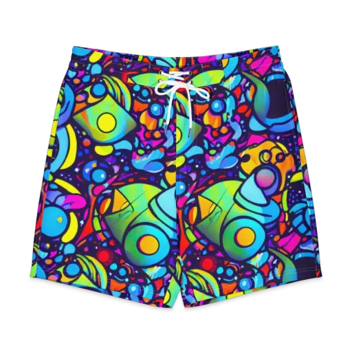 Neon Graffscape on a Men's Board Shorts