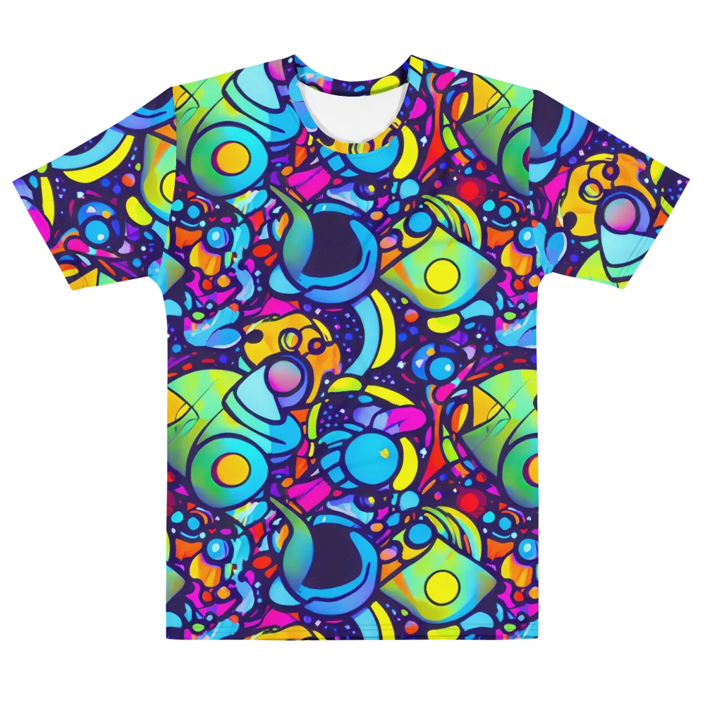 Neon Graffscape on Men's Cotton Crew Neck T-Shirt — Front