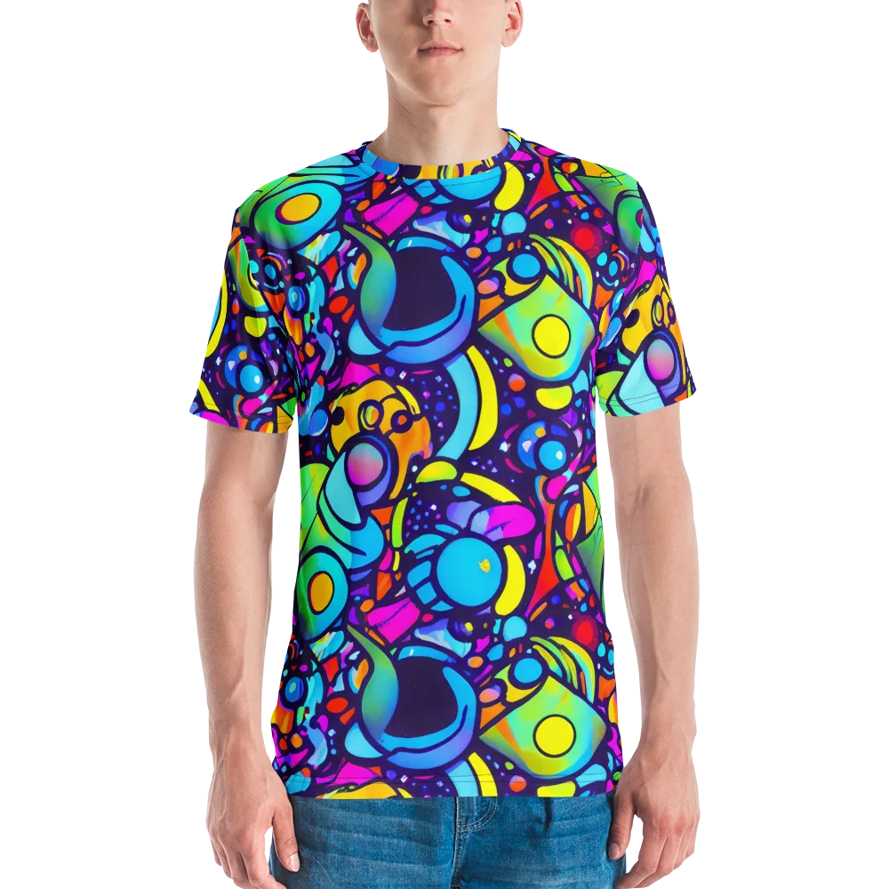 Neon Graffscape on Men's Crew Neck T-Shirt — Front