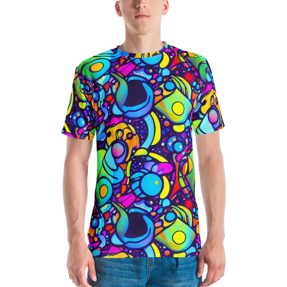 Neon Graffscape on Men's Crew Neck T-Shirt — Front