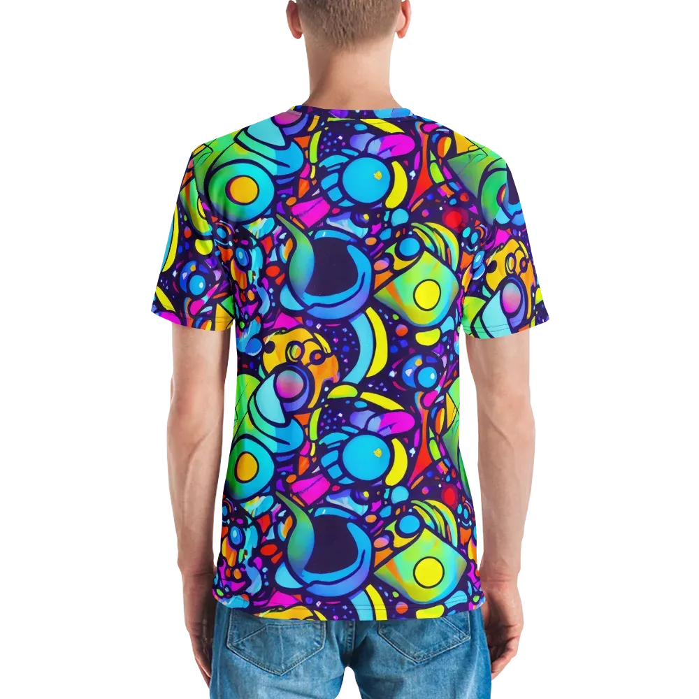 Neon Graffscape on Men's Crew Neck T-Shirt — Back