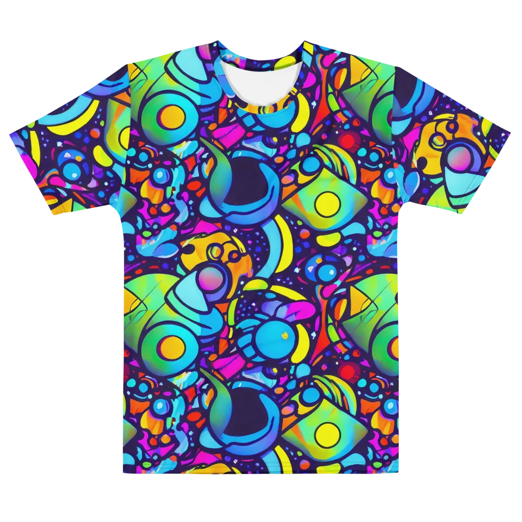 Neon Graffscape on Men's Crew Neck T-Shirt — Front
