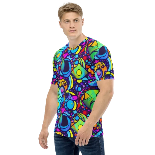 Neon Graffscape on a Men's Crew Neck T-Shirt