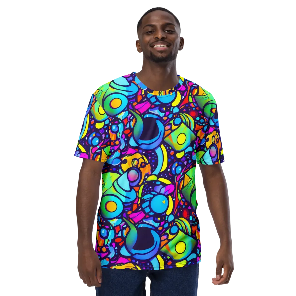 Neon Graffscape on Men's Crew Neck T-Shirt — Front