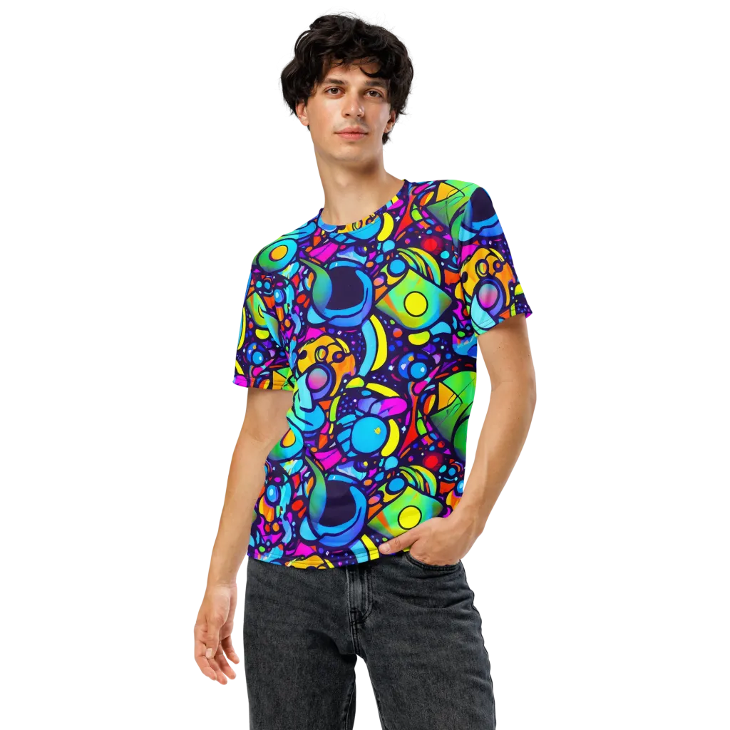 Neon Graffscape on Men's Crew Neck T-Shirt — Front