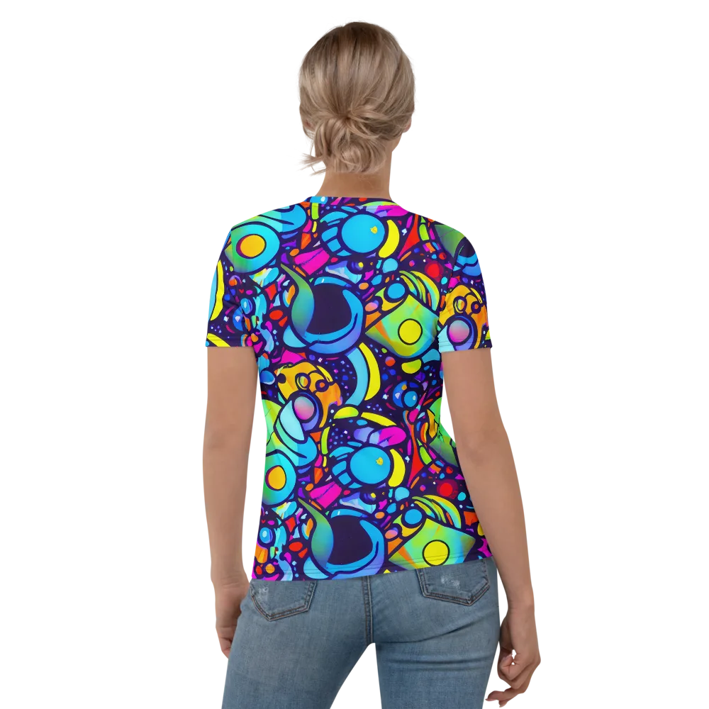 Neon Graffscape on Women's Crew Neck T-Shirt — Back