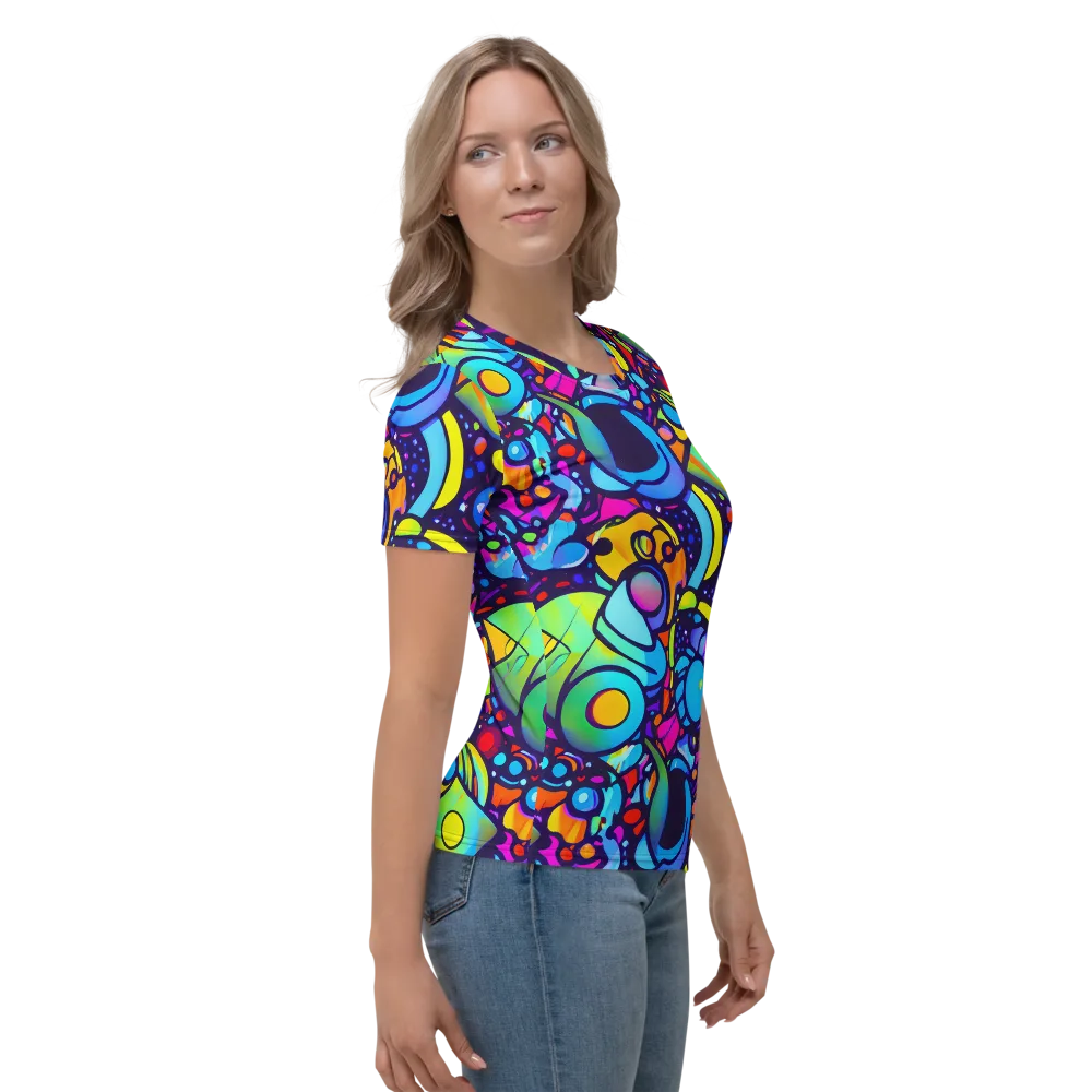 Neon Graffscape on Women's Crew Neck T-Shirt — Right