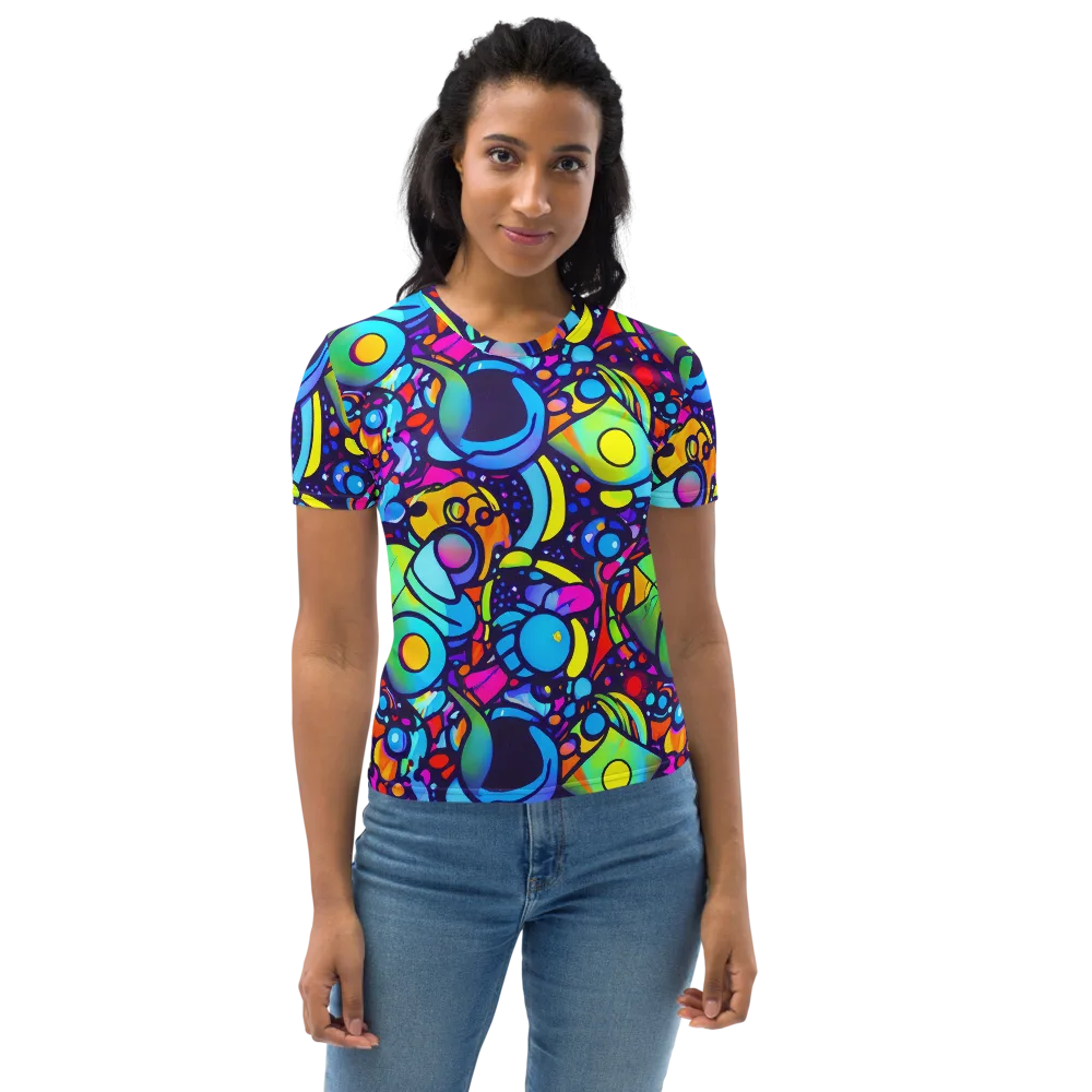 Neon Graffscape on Women's Crew Neck T-Shirt — Front