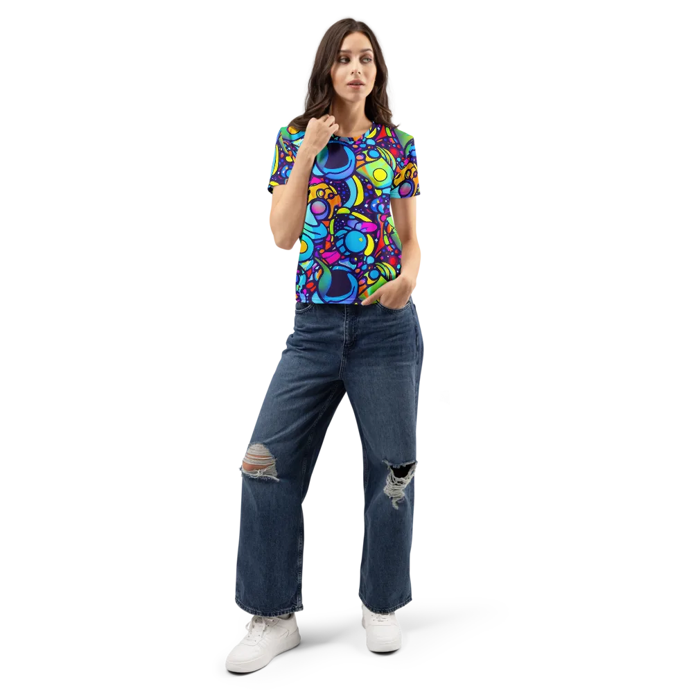 Neon Graffscape on Women's Crew Neck T-Shirt — Front
