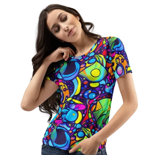 Neon Graffscape on a Women's Crew Neck T-Shirt