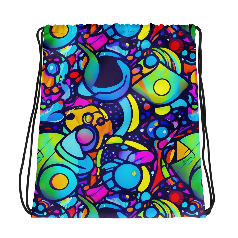 Neon Graffscape on Drawstring Bag — Photo