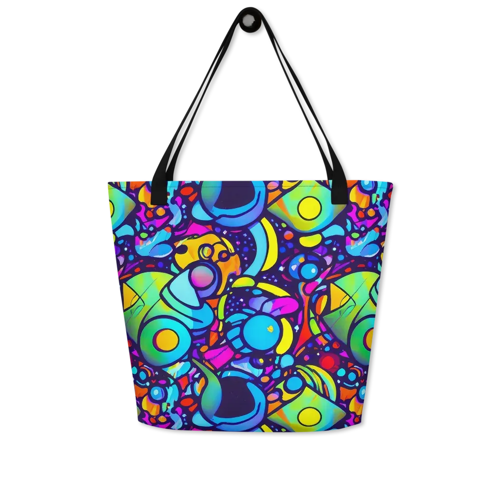 Neon Graffscape on Large Tote Bag W/ Pocket — Front