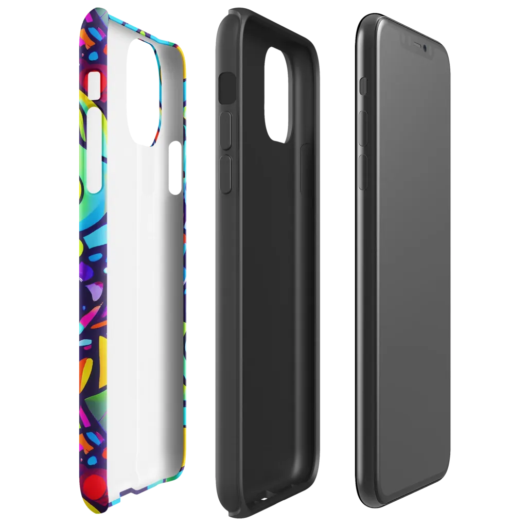 Neon Graffscape on Tough Case for iPhone® — Right