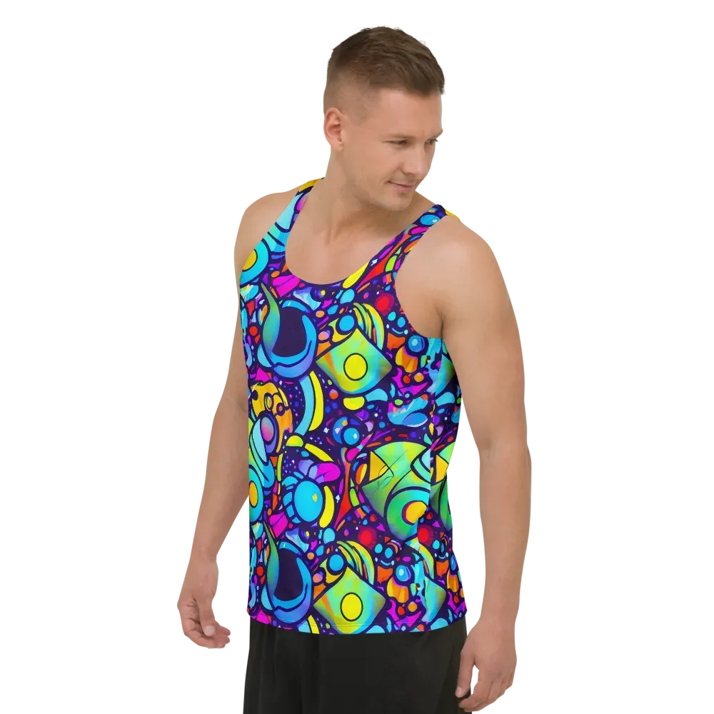 Neon Graffscape on Men's Tank Top — Left Front