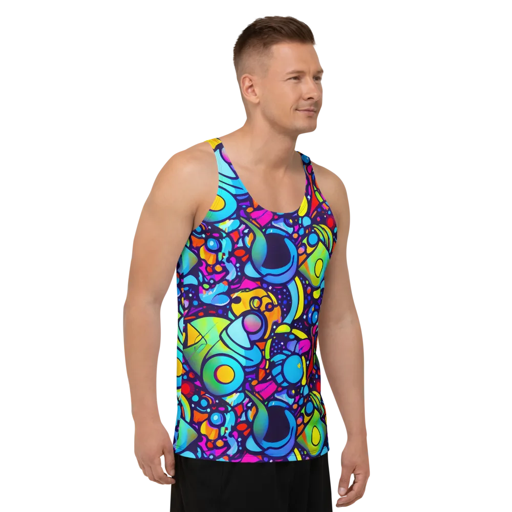 Neon Graffscape on Men's Tank Top — Right Front