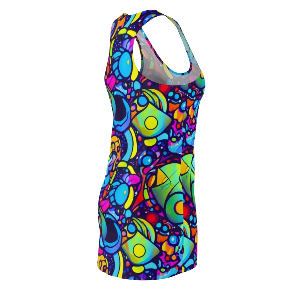 Neon Graffscape on Racerback Dress — Back Side