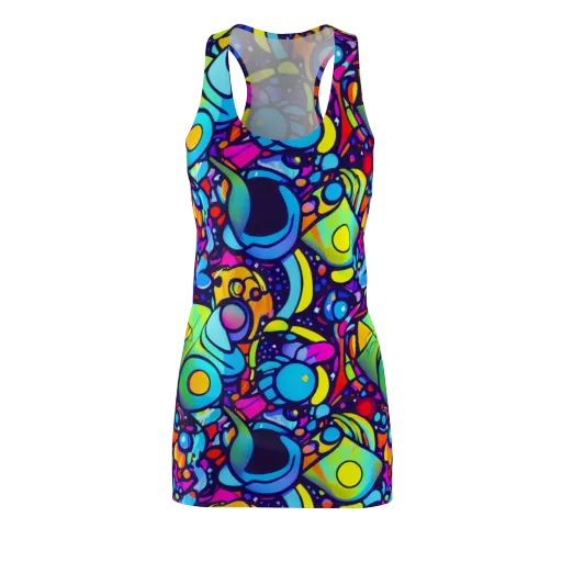 Neon Graffscape on a Racerback Dress