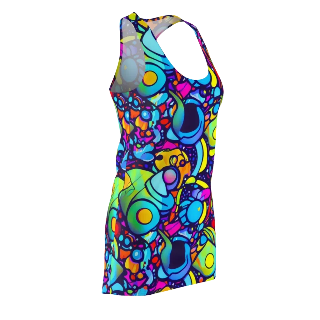 Neon Graffscape on Racerback Dress — Front Side