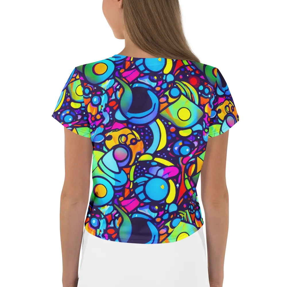 Neon Graffscape on Crop Tee — Back