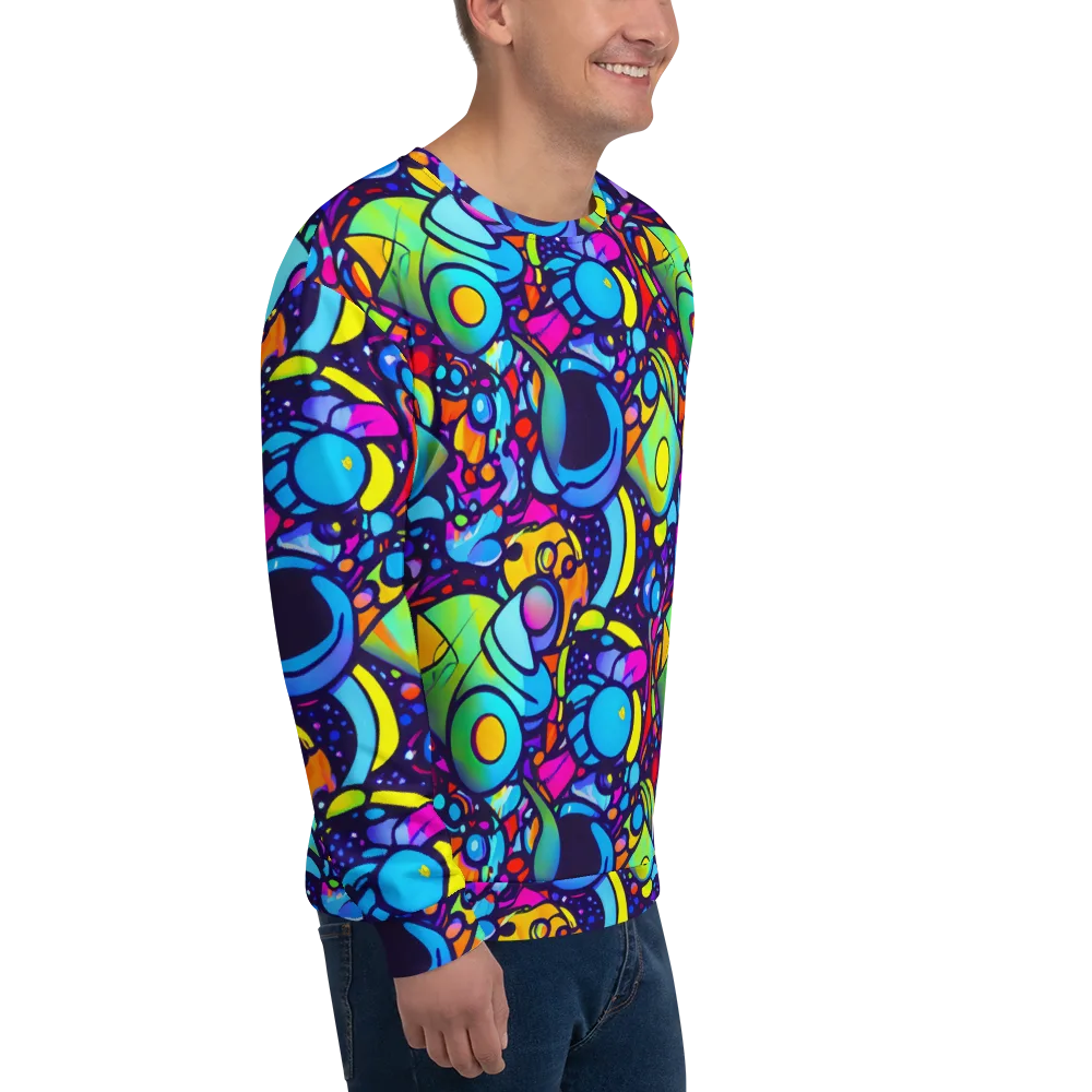 Neon Graffscape on Sweatshirt — Right Front