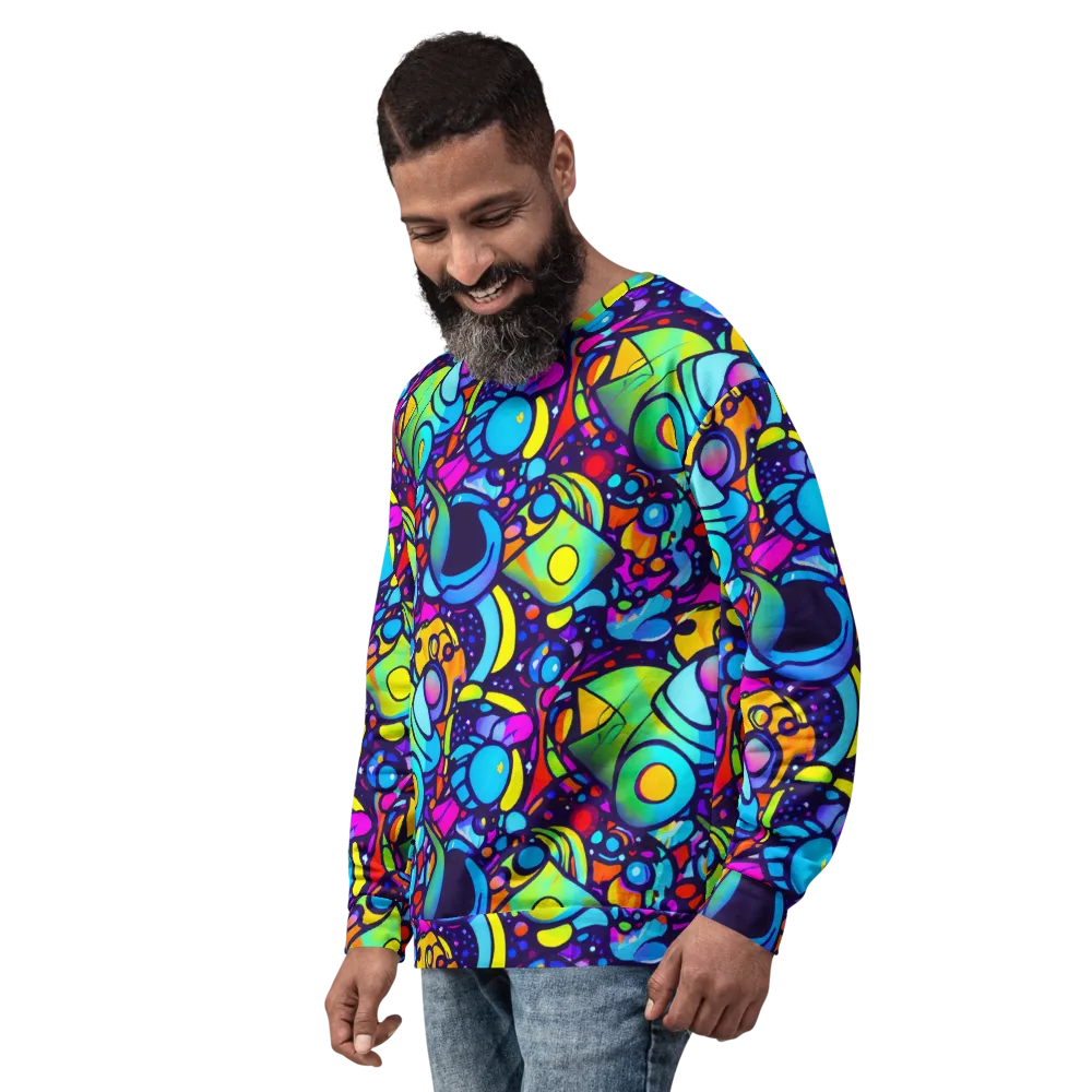 Neon Graffscape on Sweatshirt — Left Front