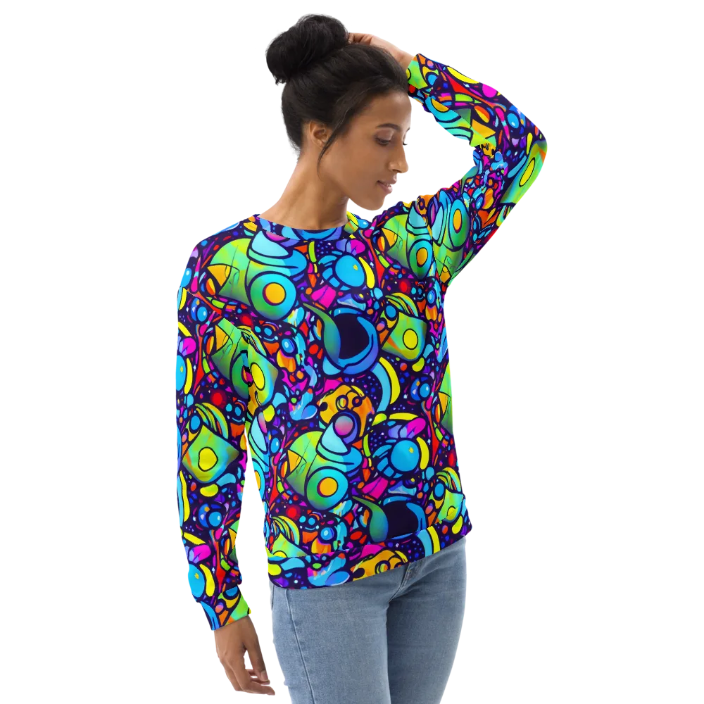 Neon Graffscape on Sweatshirt — Right Front