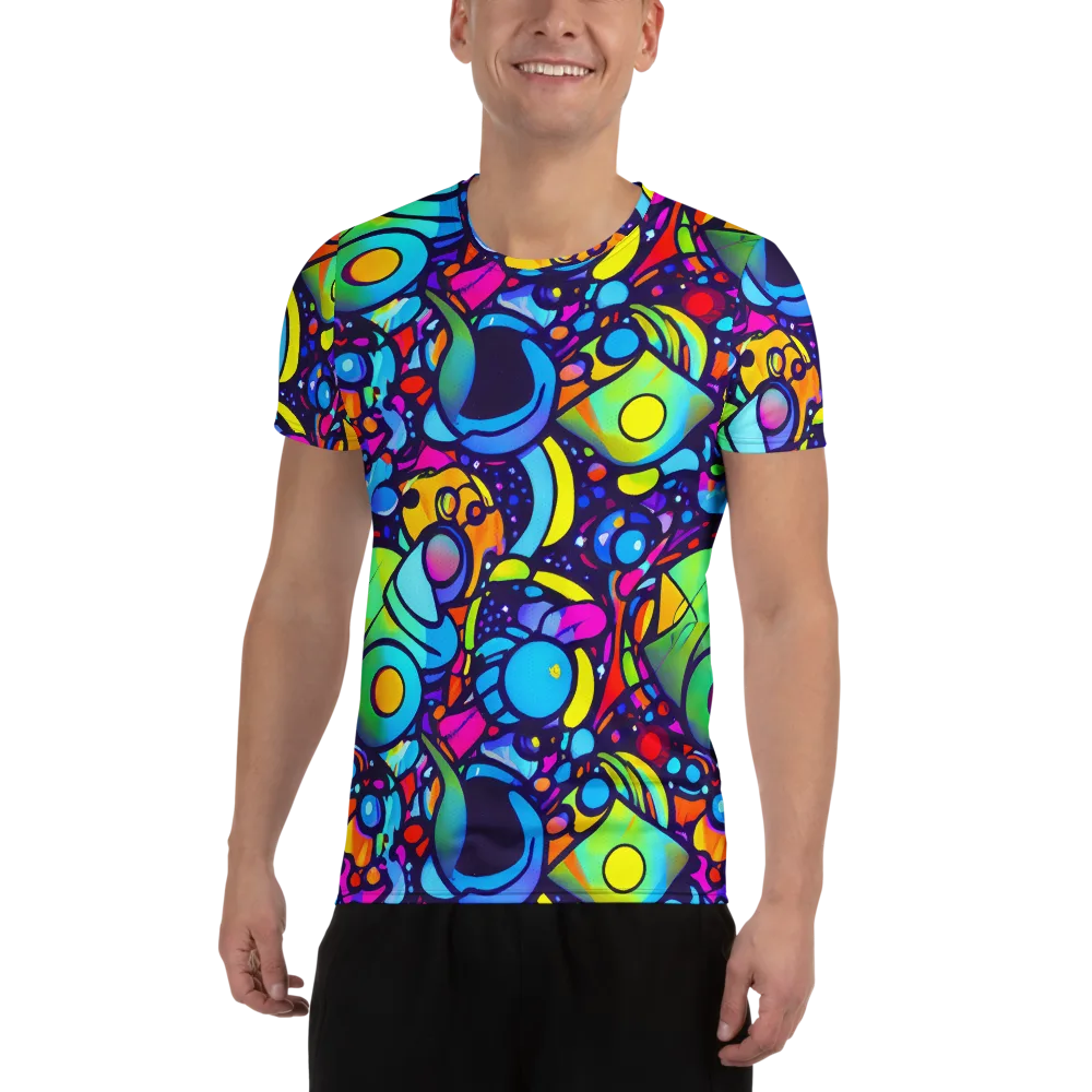 Neon Graffscape on Men's Athletic T-Shirt — Front