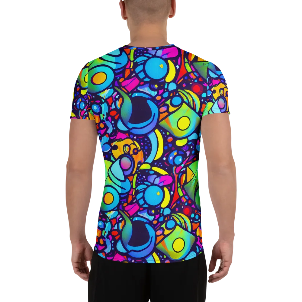 Neon Graffscape on Men's Athletic T-Shirt — Back