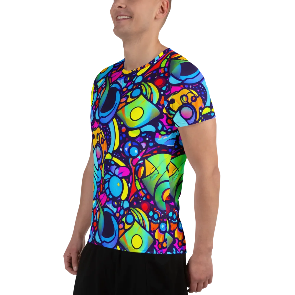 Neon Graffscape on Men's Athletic T-Shirt — Left