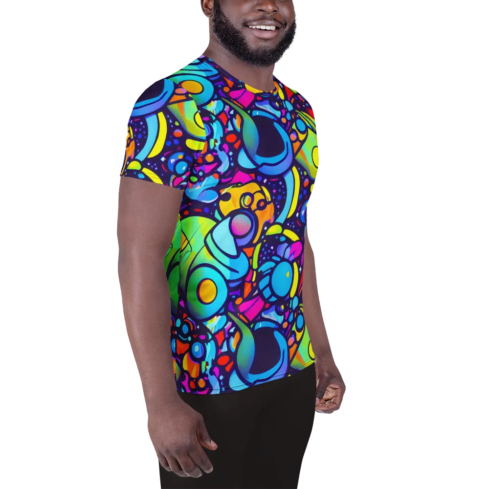 Neon Graffscape on Men's Athletic T-Shirt — Right