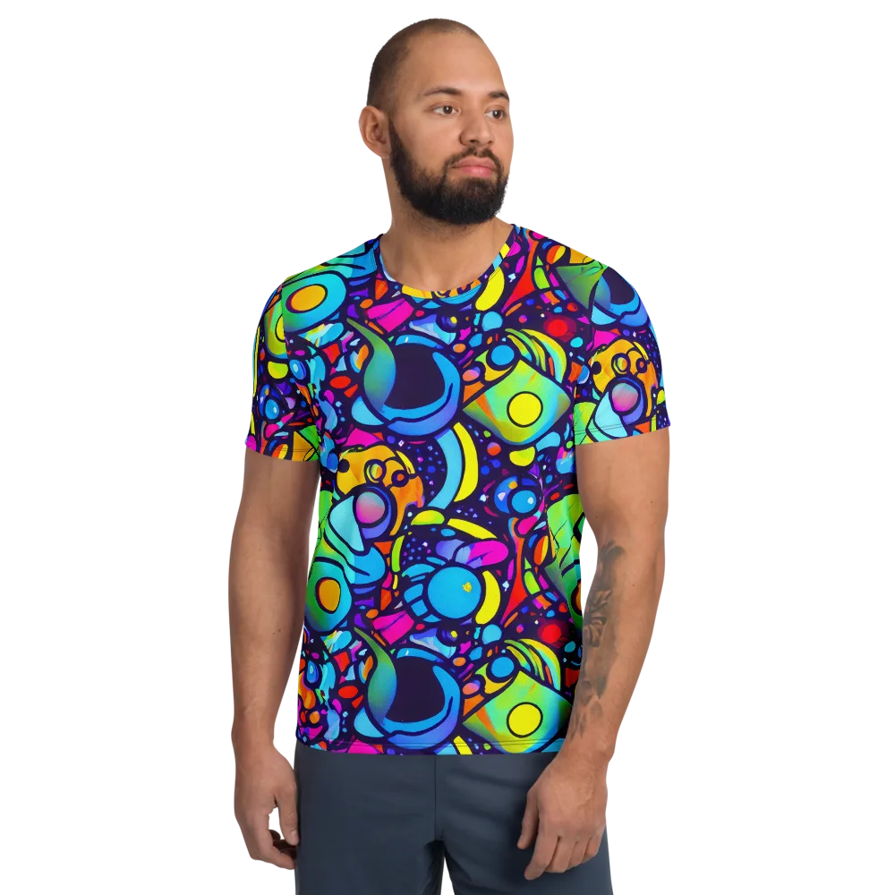 Neon Graffscape on Men's Athletic T-Shirt — Front